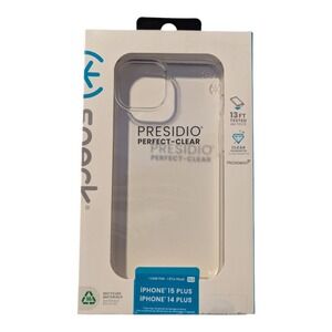 H9. Speck Presidio Perfect-Clear‎ Case for iPhone 15 Plus / 14 Plus